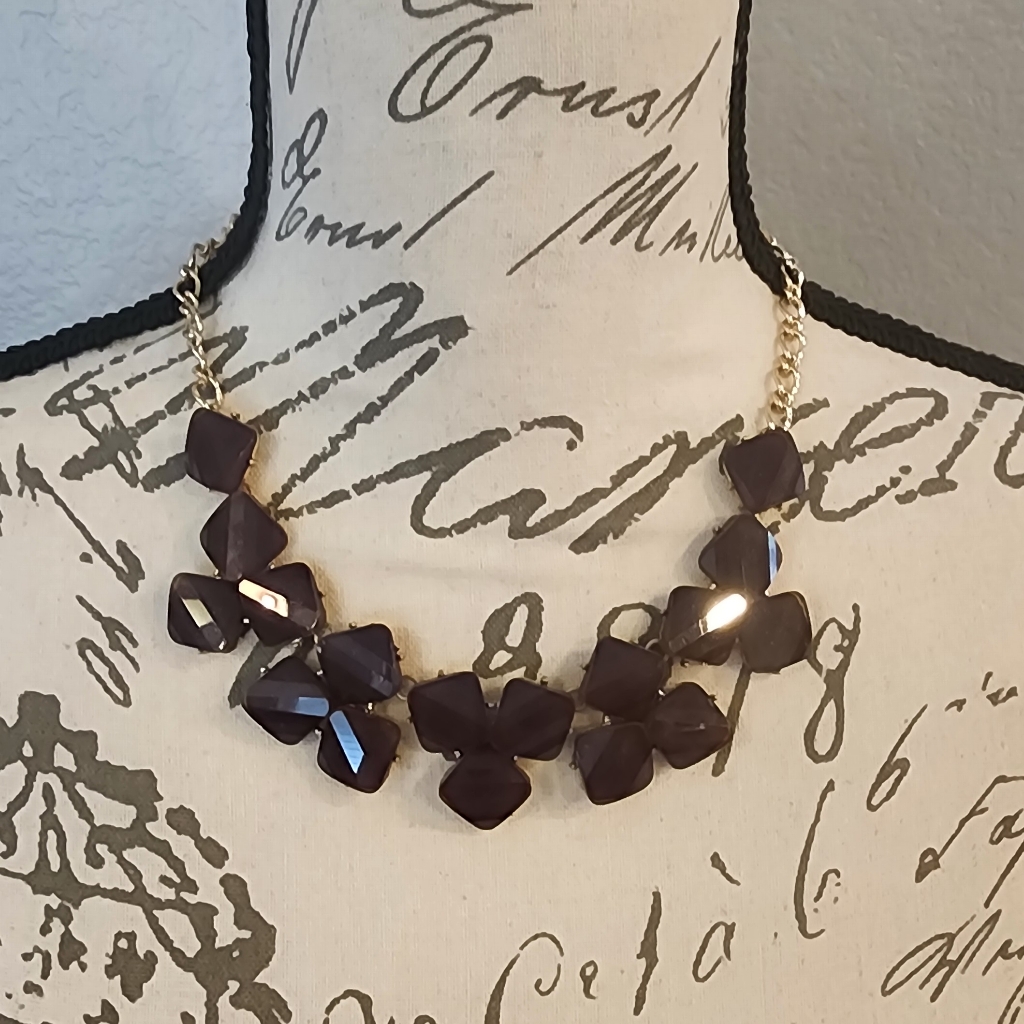 The Loft Statement Metallic Beaded Necklace 15$